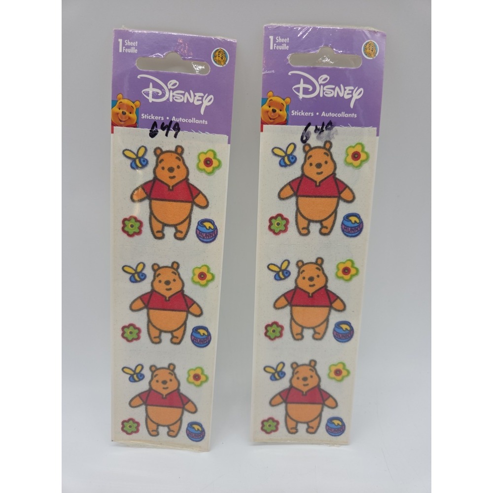 NEW Lot Of 2 Vintage Sandylion Disney Winnie the Pooh Stickers SEALED